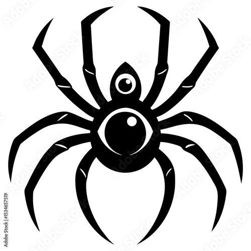 Eyeball spider vector silhouette art