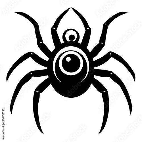 Eyeball spider vector silhouette art