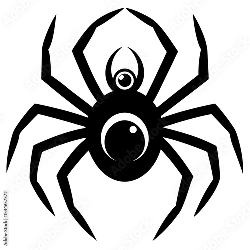 Eyeball spider vector silhouette art