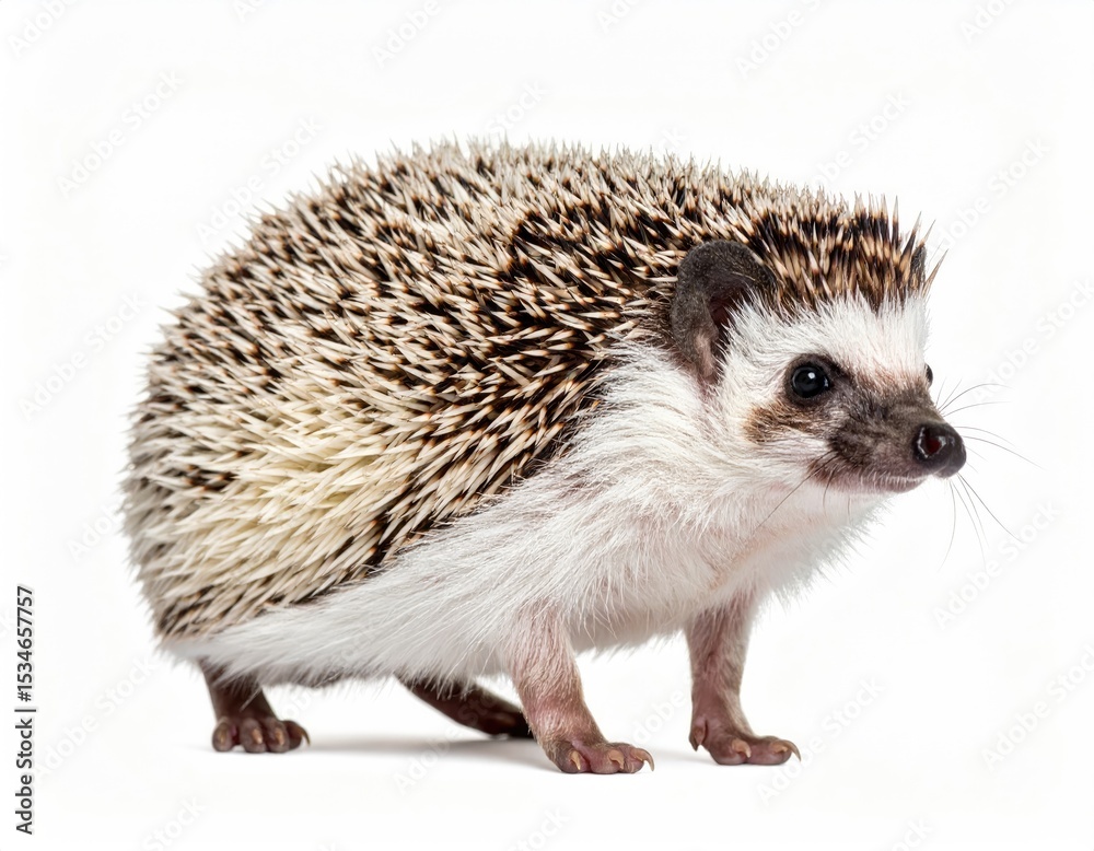 Obraz premium A captivating hedgehog with a spiky coat, standing alert