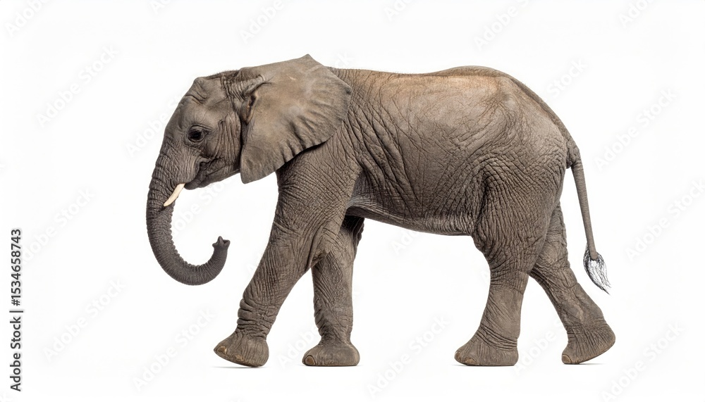 Majestic Elephant in Profile: The image captures the essence of a regal elephant, showcasing its impressive size and detailed features, perfect for projects on nature, conservation, and wildlife. Majestic Elephant in Profile: The image captures the essence of a regal elephant, showcasing its impressive size and detailed features, perfect for projects on nature, conservation, and wildlife.