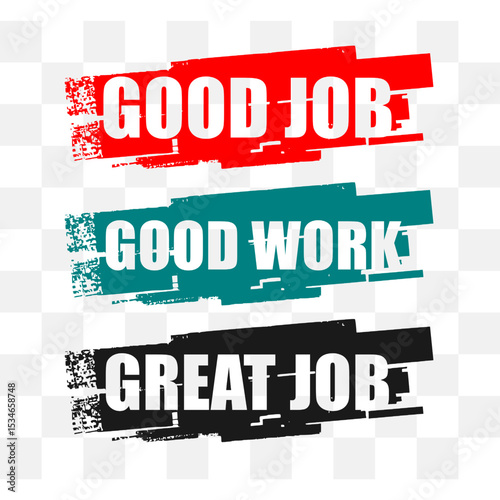 good job text on paint stamp set