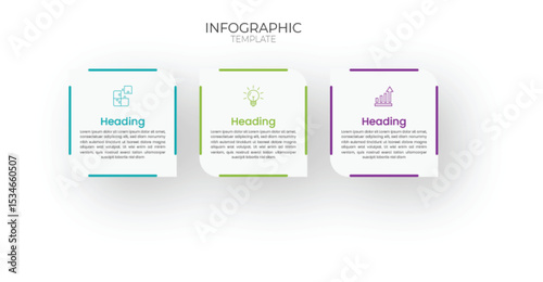 Minimal 3 step infographic design with icons and gradient accents perfect for business presentations strategy visuals or workflow explanations
