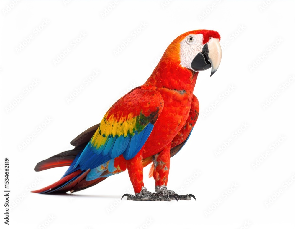 Fototapeta premium Colorful Parrot Bird Isolated on White Background