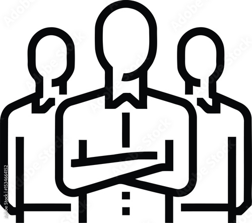Team work set of web icons in line style. Teamwork and business cooperation icons for web and mobile app. Partnership, synergy, interaction, management, collaboration, meeting, workplace and mor