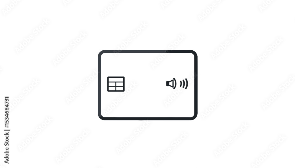 Minimalistic design of a sound and data control button in modern style Minimalistic design of a sound and data control button in modern style