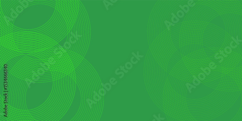 Abstract green glowing geometric lines on dark blue background. Modern shiny blue circle lines pattern. Futuristic technology concept. Suit for cover, poster, banner,