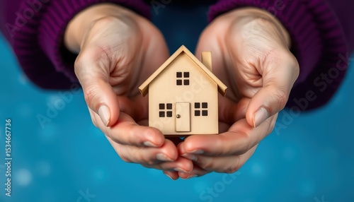 Hand holding House ,home concept,home insurance concept