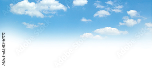 Sky Serenity: A tranquil image of a vivid blue sky adorned with fluffy white clouds, perfect for evoking a sense of peace and limitless space.
