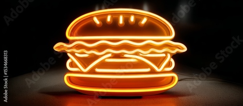 Neon Hamburger Sign for Fast Food Restaurant Wall Decoration