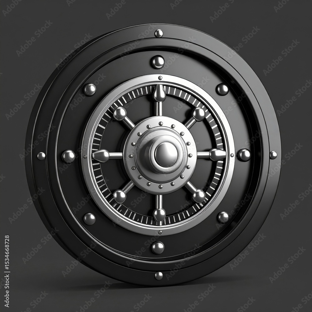 Circular Metal Vault Door with Silver Dial Circular Metal Vault Door with Silver Dial