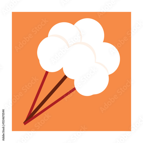 Sweet Fluffy Cotton Candy Delightful Treat on a Stick