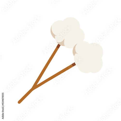 Fluffy Cotton Candy Illustration Sweet Treat on Sticks