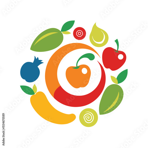 Vibrant Fruits and Vegetables A Colorful Illustration of Healthy Eating