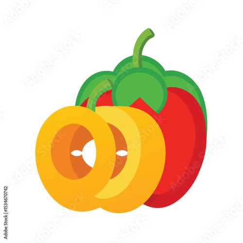 Vibrant Red and Yellow Bell Peppers Fresh, Healthy, and Delicious