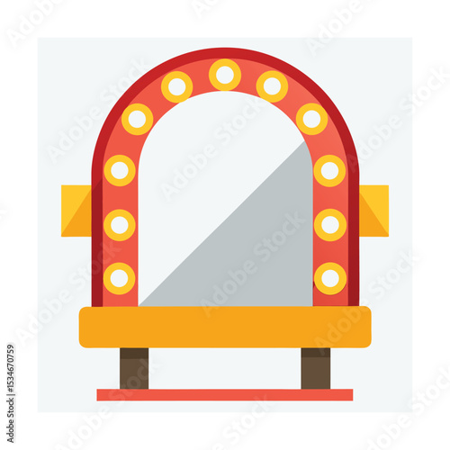 Vanity Mirror Illuminated Arch Design for Makeup Application
