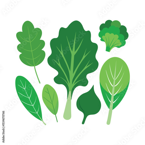 Vibrant Green Leafy Vegetables A Collection of Healthy Greens