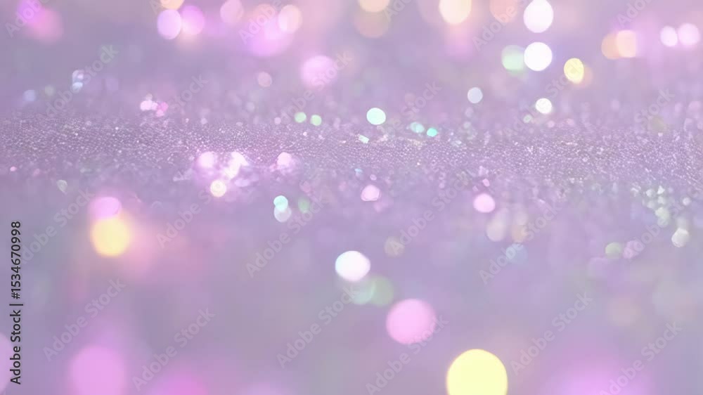 Soft Pastel Background with Bokeh Lights: Abstract lilac, pink and blurred circles with glitter effect for elegant presentations and design projects