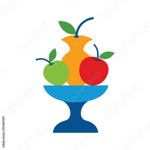 Vibrant Fruit Still Life Apples and Pear in a Stylish Bowl