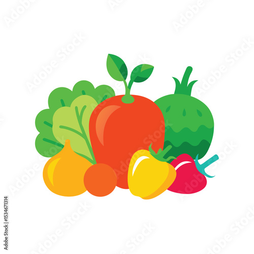 Vibrant Fresh Produce A Colorful Collection of Fruits and Vegetables