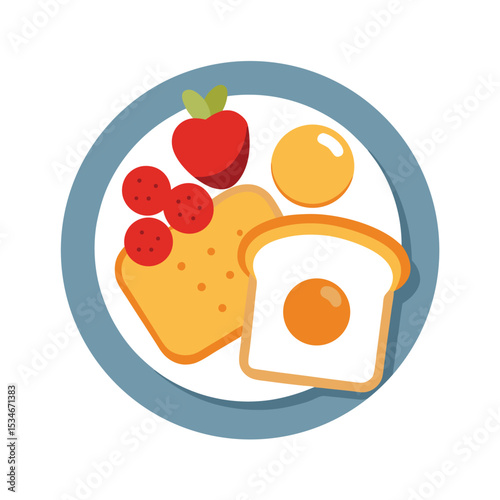 Delicious and Healthy Breakfast Egg, Toast, Berries, and a Refreshing Start to Your Day
