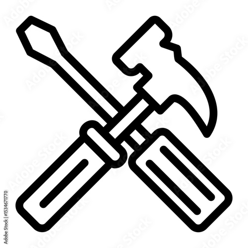hammer and screwdriver crossed icon