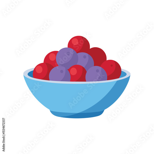 Delicious Red and Purple Berries in a Bowl A Colorful and Healthy Treat