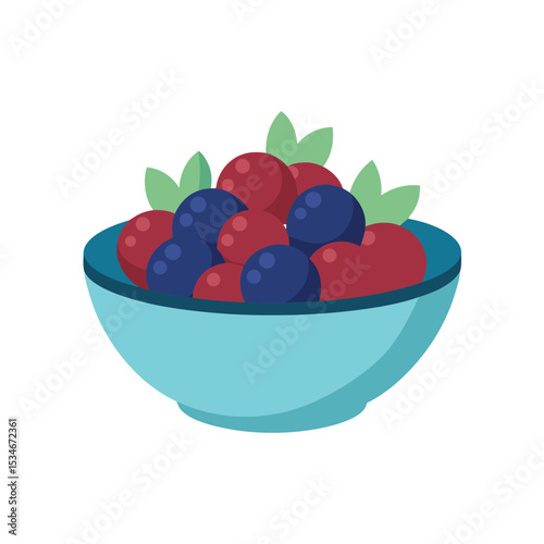 Delicious Berry Bowl A Colorful Mix of Raspberries and Blueberries