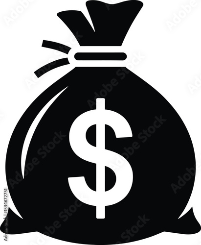 Money Bag with Dollar Sign Icon Vector