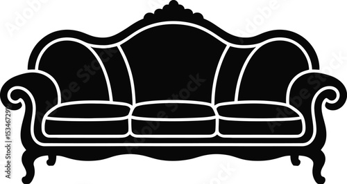 Victorian Sofa Silhouette Design