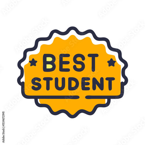 Best student badge icon graphic design illustration with stars copy space