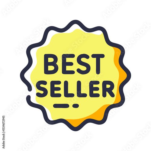 Best seller product badge graphic design illustration with seal copy space