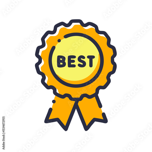 Best teacher award ribbon graphic design illustration with medal copy space