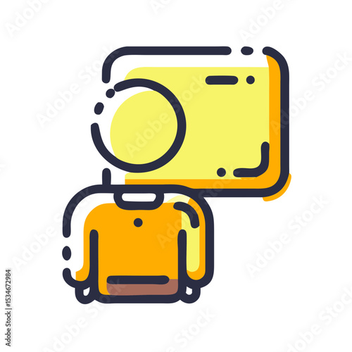 Student favorite subject icon graphic design illustration with speech bubble copy space