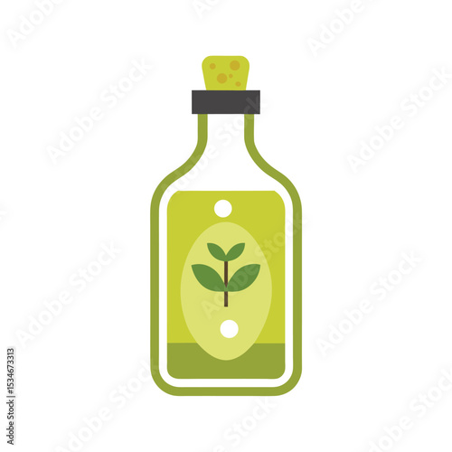 Natural Herbal Essential Oil in Glass Bottle  Organic Plant Extract for Wellness