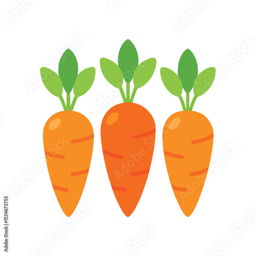 Vibrant Orange Carrots A Trio of Fresh, Healthy Vegetables