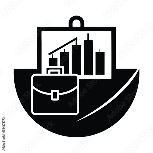 Financial advisor element isolated economic report page on white background
