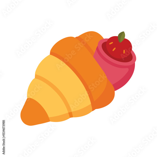 Delicious Strawberry Croissant A Delightful Pastry Treat