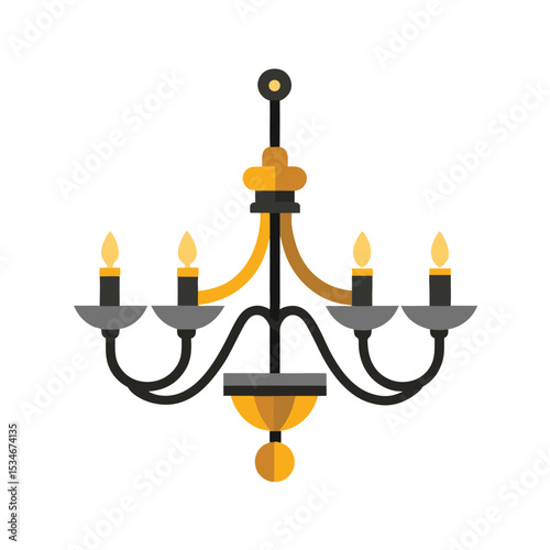 Elegant Gold and Black Chandelier Classic Home Lighting Design