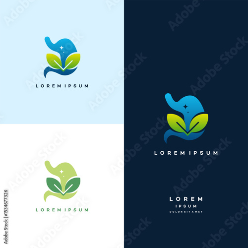 Stomach logo designs concept, Healthy Stomach logo template, Nature Stomach logo