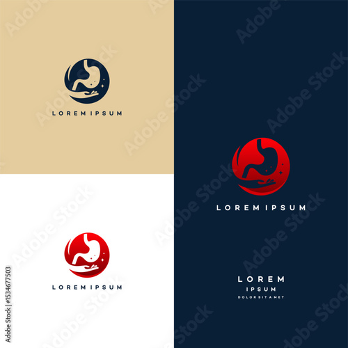 Stomach care logo designs concept vector, Stomach logo designs template