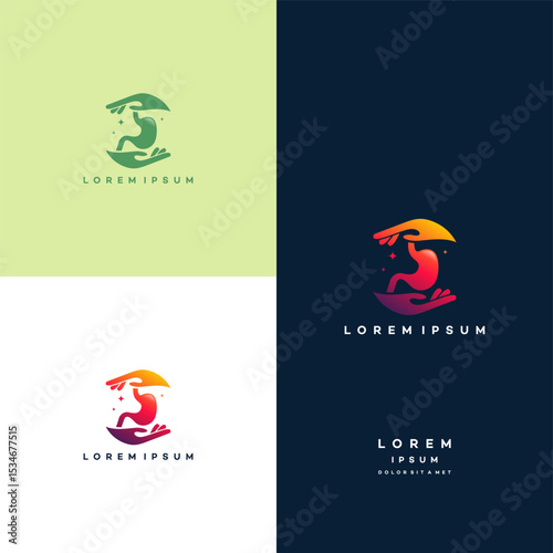 Stomach care logo designs concept vector, Stomach logo designs template