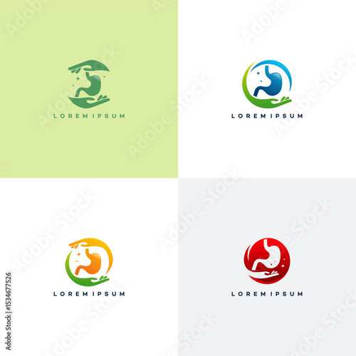 Set of Stomach care logo designs concept vector, Stomach logo designs template