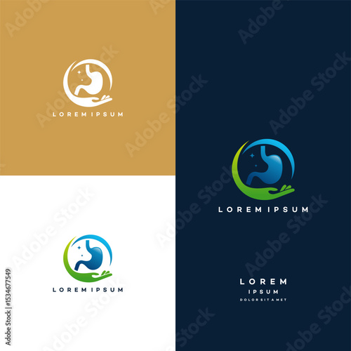 Stomach care logo designs concept vector, Stomach logo designs template