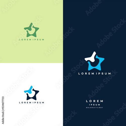 Stomach Logo designs concept, Star Stomach logo designs vector