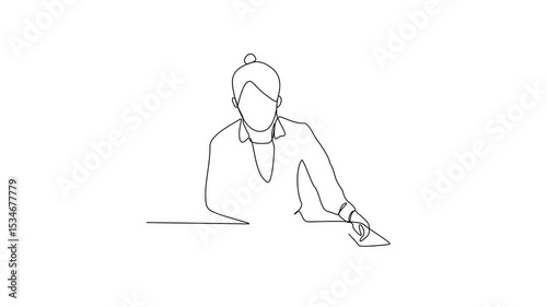 Animated self drawing of Accountant profession on duty video design illustration. Accountant profession design video concept in simple linear style. Suitable for your asset design and education.