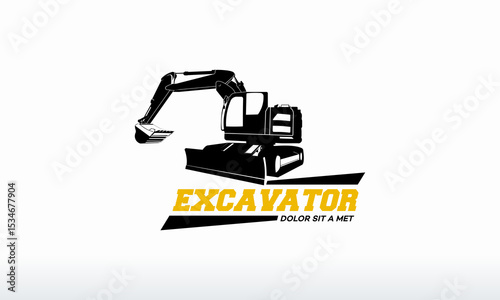 Excavator logo designs template vector illustration