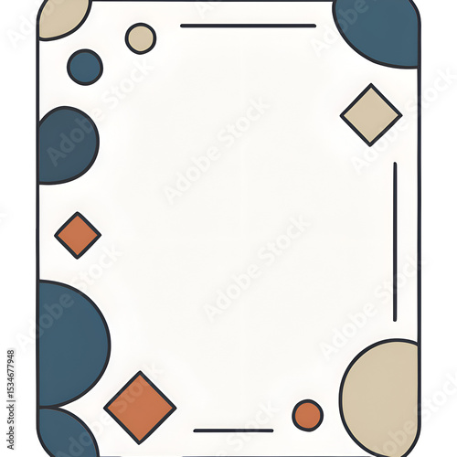 Abstract Modern Geometric Background with Beige Blue and Orange Shapes