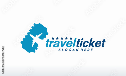 Travel Ticket logo designs concept vector