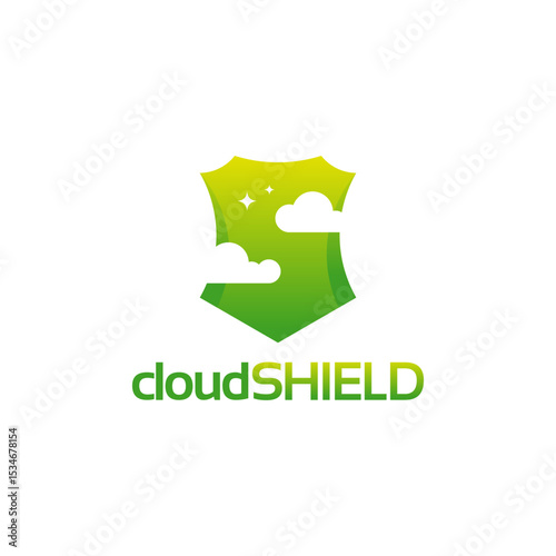 Cloud Shield logo designs concept vector, Online Shield logo inspiration vector